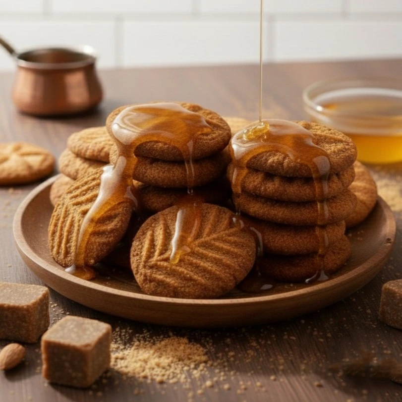 Jaggery Thekua close up